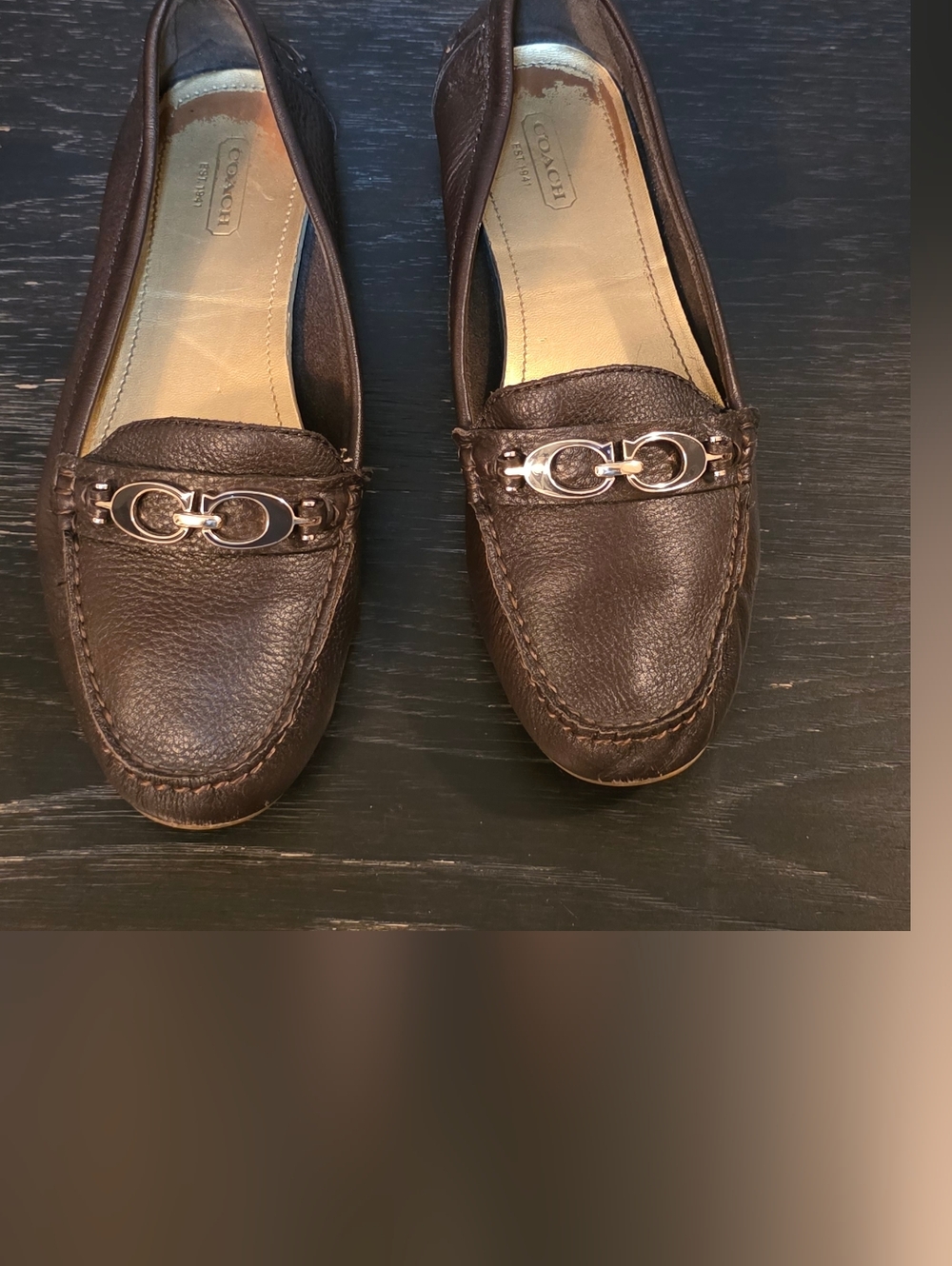 Coach Brown Leather Loafers – Size 8.5W – Excellent Condition